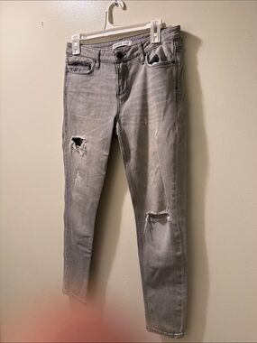 Zara Gray Ripped Skinny Jeans